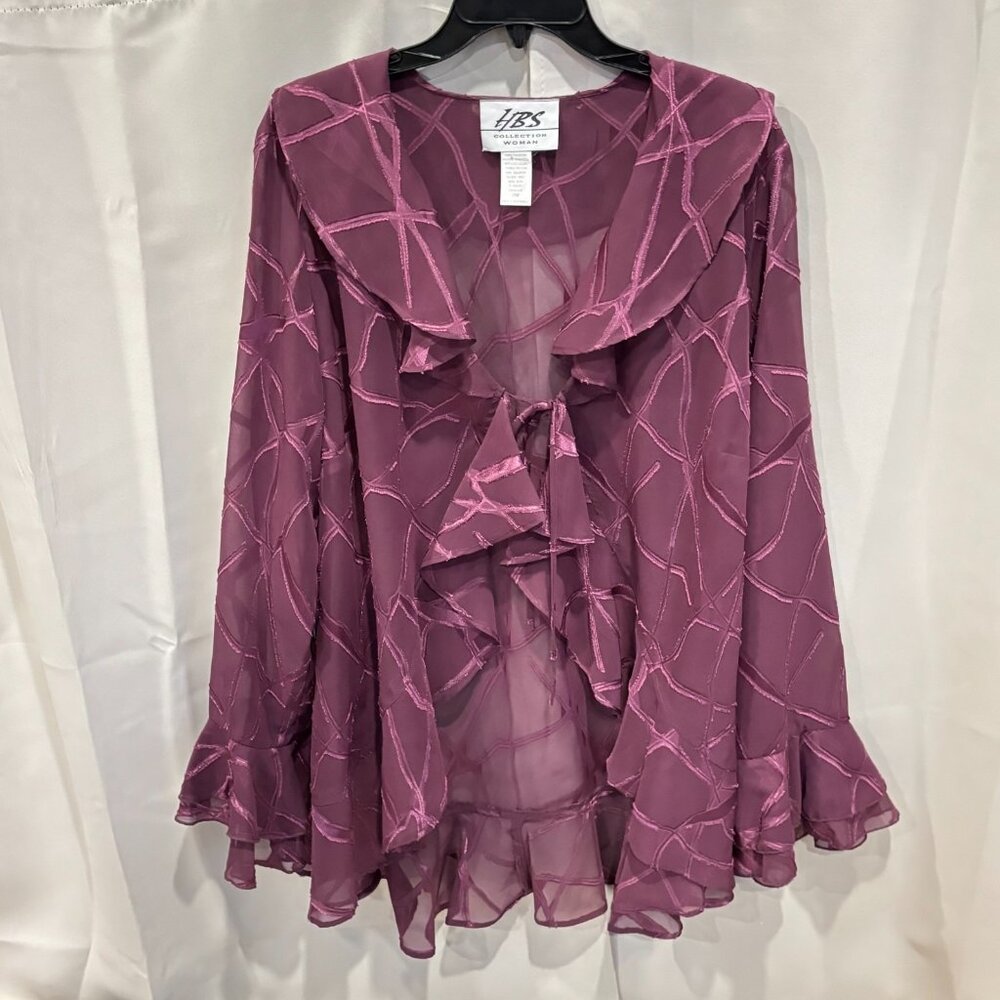 Vtg HBC Collection Women Top Size 18W Ruffle Fairycore Artsy Coquette Y2K 18939x